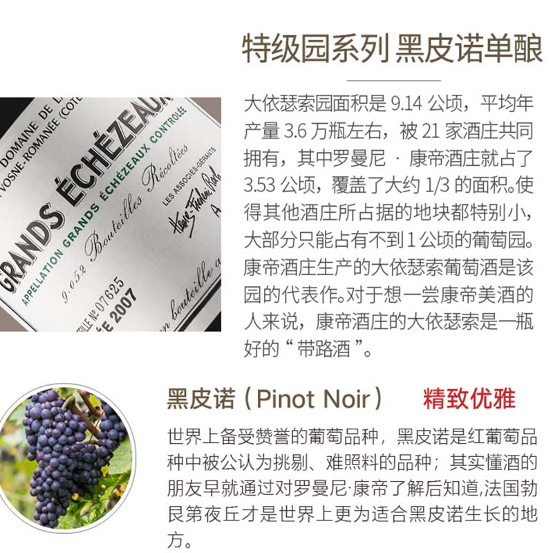 勃艮第夜丘产区罗曼尼康帝酒庄名园大依瑟索特级园2007黑皮诺酿造2007大依瑟索特级园jpg