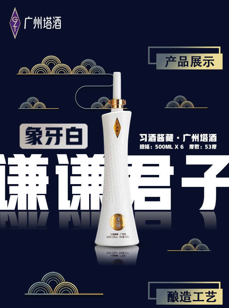 贵州习酒广州塔53度酱香型白酒收藏摆件500mljpg