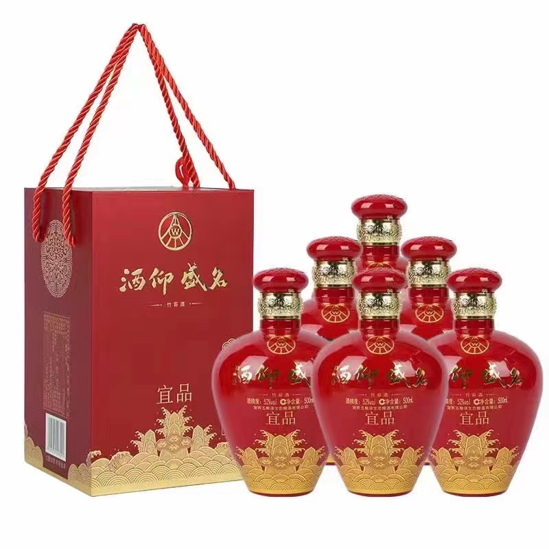 五粮生态酒仰盛名浓香型白酒52度500ml*6瓶礼盒装jpg