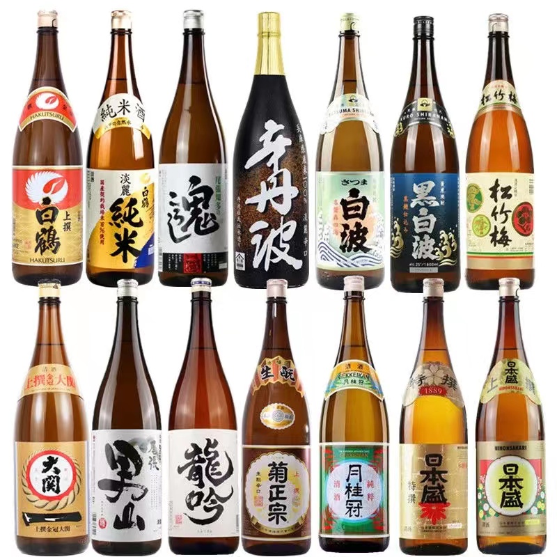 日本清酒原装进口组合菊正宗白鹤大关月桂冠男山清酒米酒1.8Ljpg