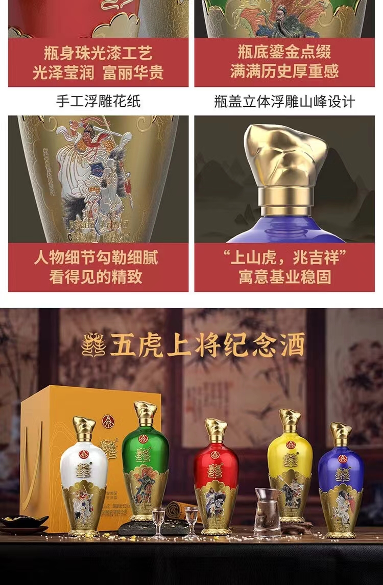 五粮液52度 浓香型白酒礼盒装 52度囍五虎上*5瓶/箱.jpg