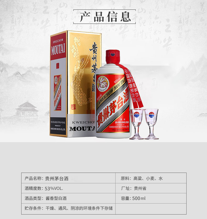 2020年贵州茅台酒 飞天茅台53度500ml