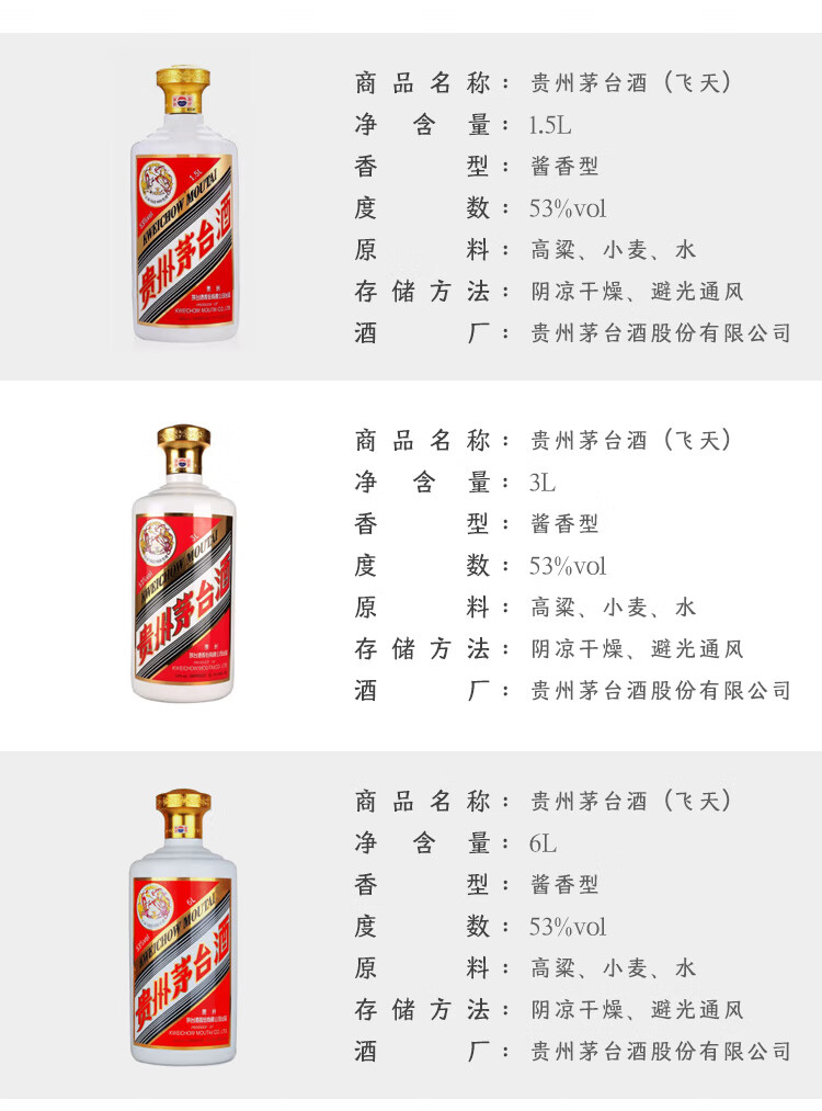 2023年贵州茅台酒茅台酱香型白酒飞天53度3L jpg