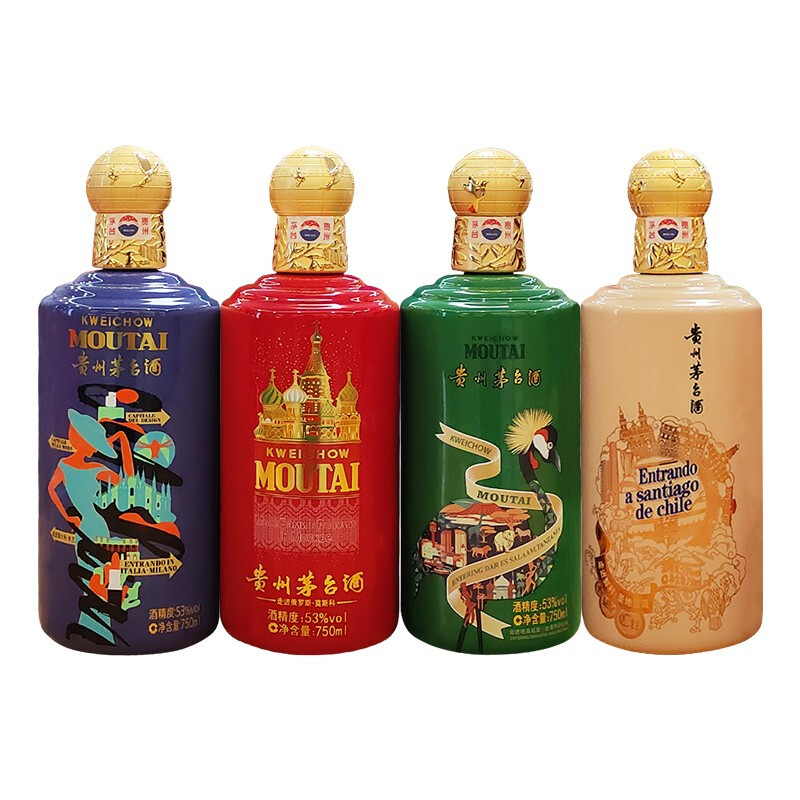 贵州茅台飞天走进四国酱香型白酒53度750ml单瓶价