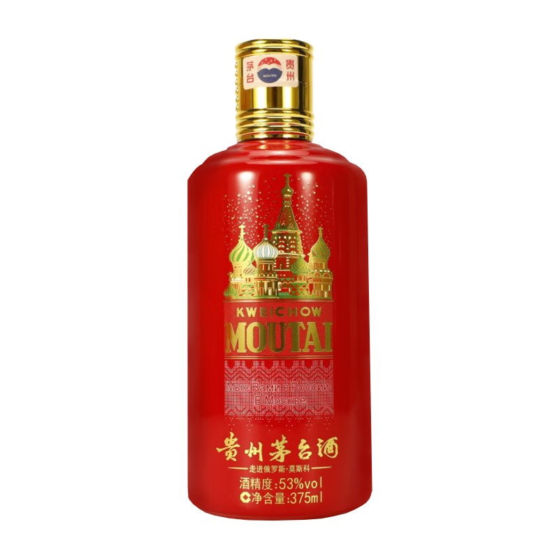 贵州茅台酒茅台走进俄罗斯·莫斯科53度酱香型白酒375ml