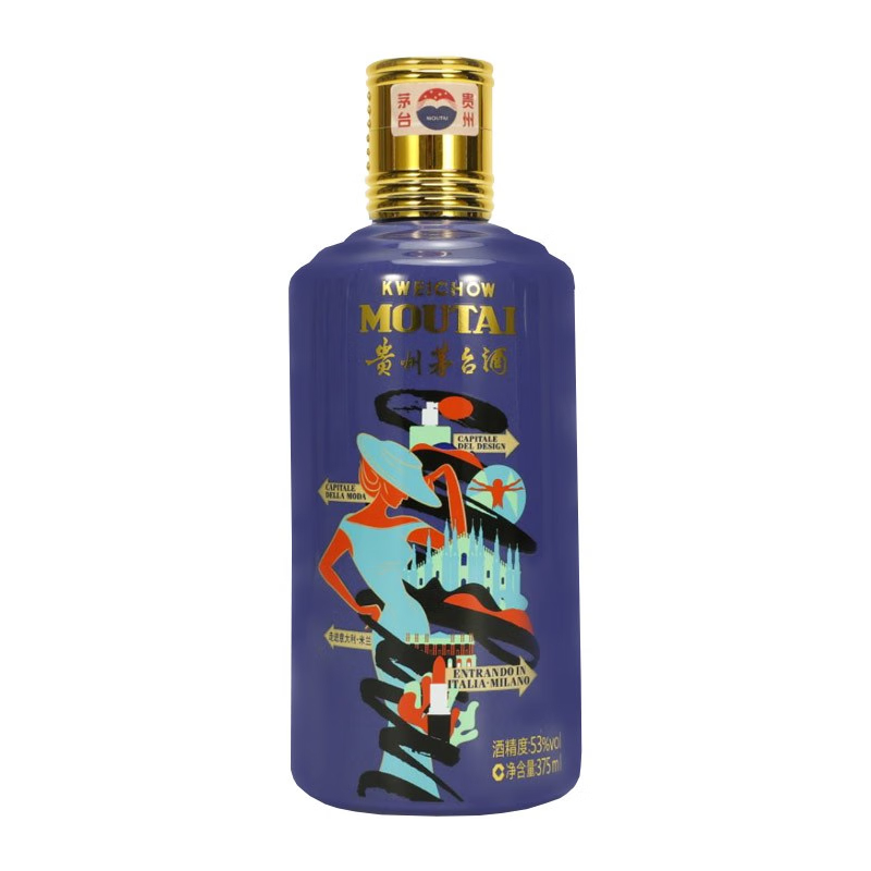 贵州茅台酒酱香型白酒53度走进意大利米兰375ml