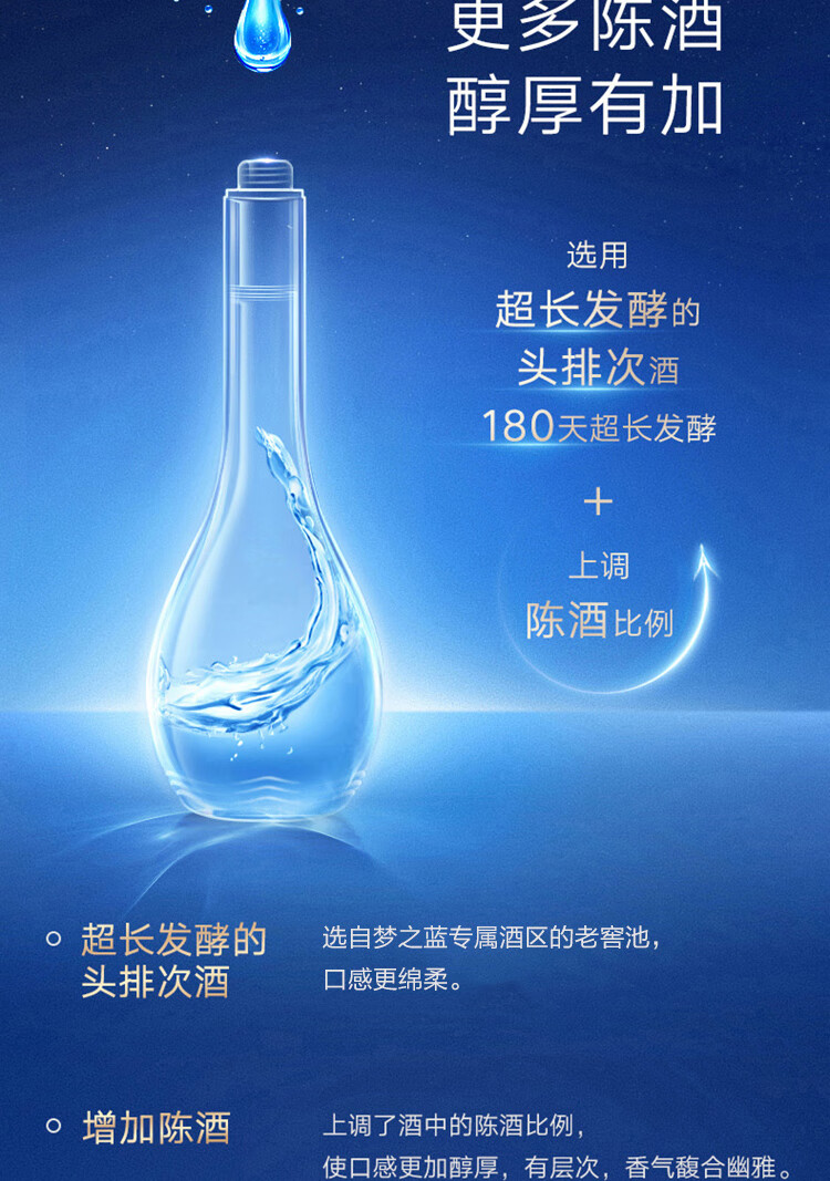 洋河梦之蓝兼香型白酒国际版52度500ml