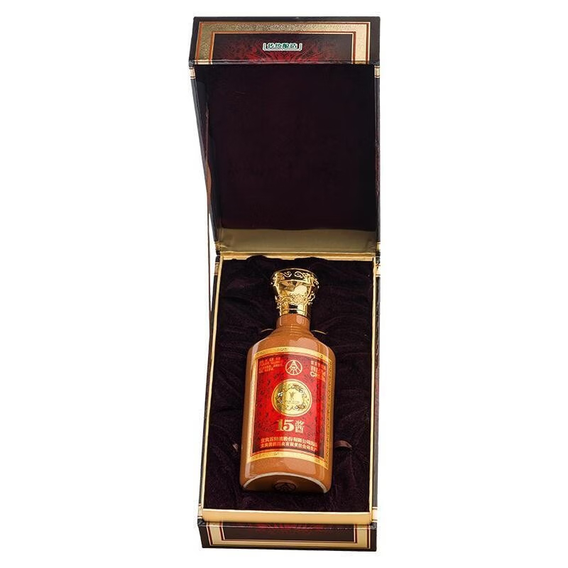 五粮液15酱50版53度酱香型白酒500mL