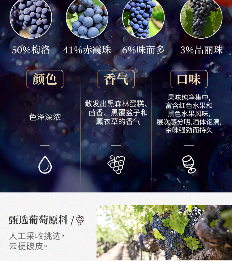 龙船酒庄正牌干红葡萄酒14度750ml年份随机